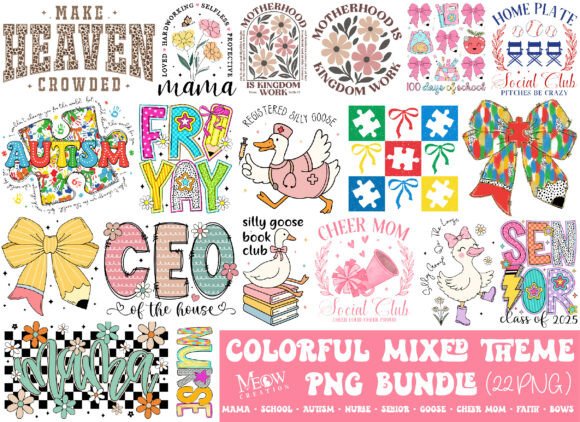 Colorful Mixed Theme PNG Bundle for Creative Projects