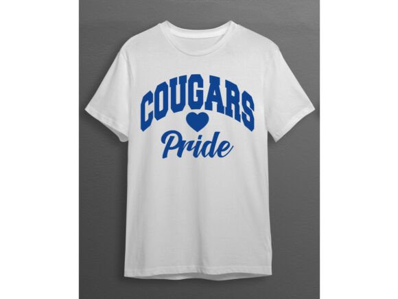 Cougars Pride with Heart: A Bold Graphic Design Asset