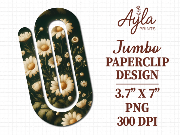 Daisy Flower Dark Jumbo Paperclip Design: A Versatile Digital Asset for Creators and Educators
