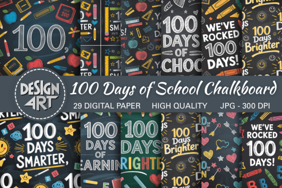 Elevating Educational Design: The Strategic Value of the 100 Days of School Chalkboard Pattern