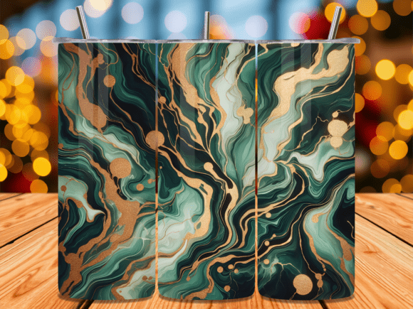 Emerald Gold Marble Tumbler Wrap: A Premium Digital Asset for Custom Drinkware
