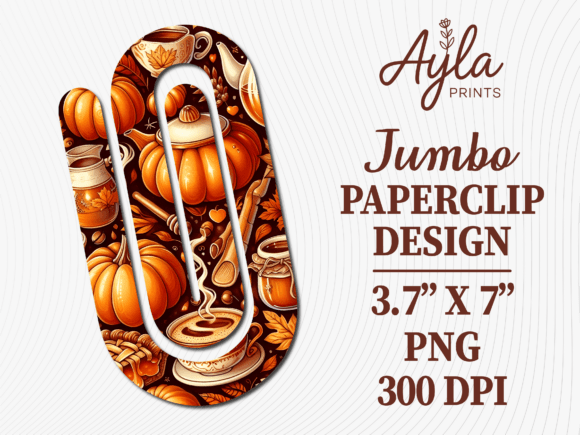 Fall Pumpkin Spice Latte Jumbo Paperclip: A Digital Design Evaluation