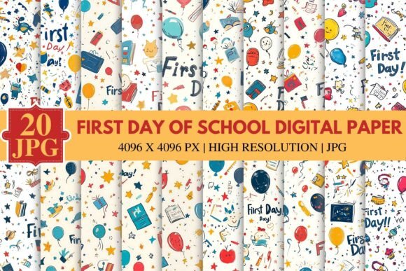 First Day of School Digital Paper: Elevate Your Back-to-School Creativity