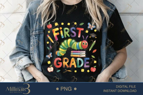 First Grade Caterpillar PNG: A Vibrant Design Asset for Education