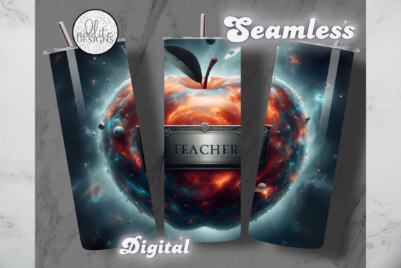 Galaxy Teacher Apple Tumbler Wrap