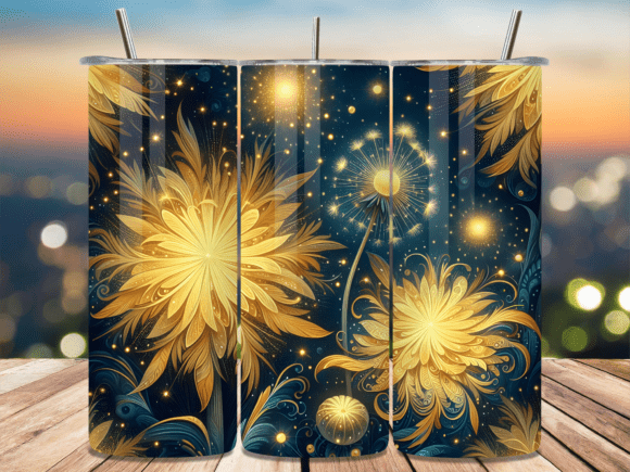 Golden Floral Mandala Tumbler Wrap