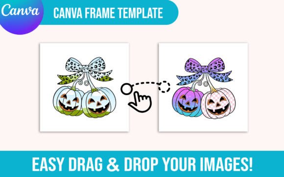 Halloween Coquette Pumpkin Canva Frame