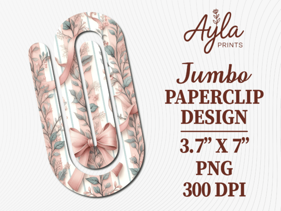 Pink Green Floral Jumbo Paperclip PNG: A Fresh Take on Digital Organization and Creative Sublimation