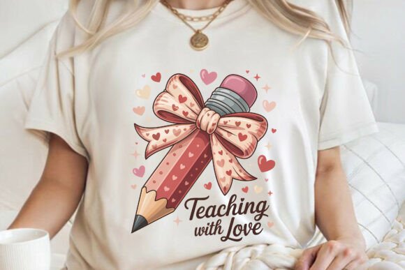 Teaching with Love School T-shirt PNG
