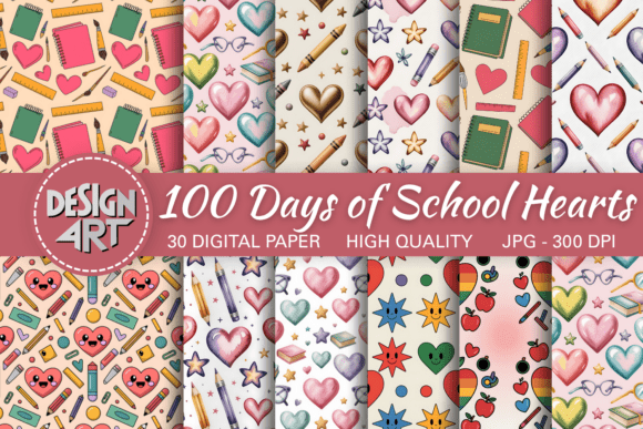Unleash Creativity with the 100 Days of School Hearts Pattern and Celebrate Learning