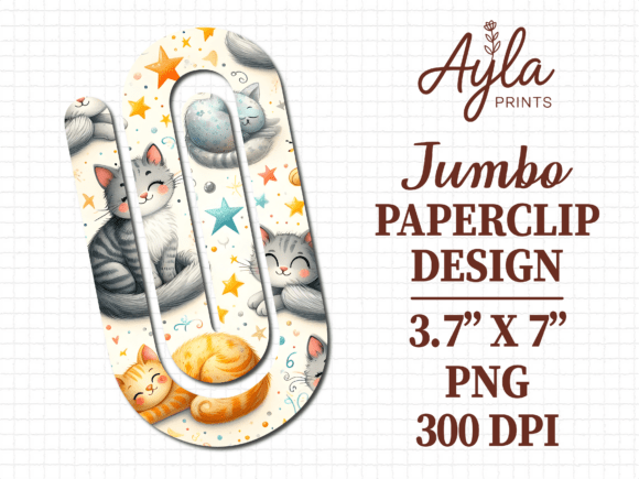 Unlocking Creativity with the Kitty Cat Stars Sleeping Jumbo Paperclip Sublimation Design