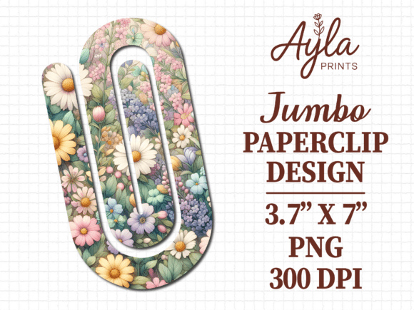 Wildflower Meadow Floral Jumbo Paperclip